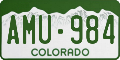 CO license plate AMU984