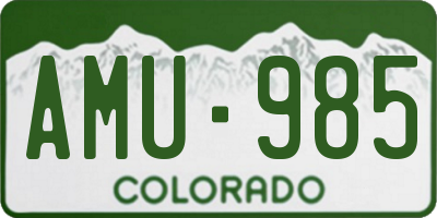 CO license plate AMU985