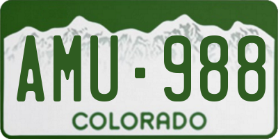 CO license plate AMU988