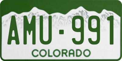 CO license plate AMU991
