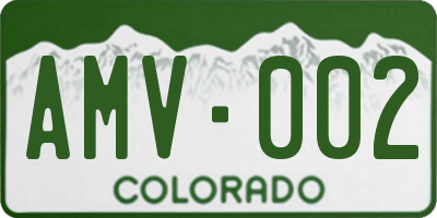 CO license plate AMV002