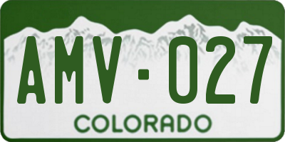 CO license plate AMV027