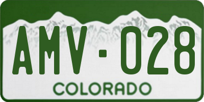 CO license plate AMV028