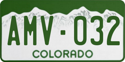CO license plate AMV032