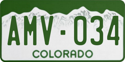 CO license plate AMV034