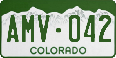 CO license plate AMV042
