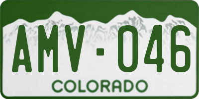 CO license plate AMV046