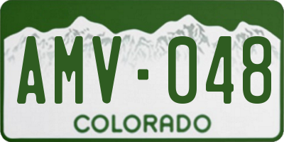 CO license plate AMV048