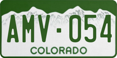 CO license plate AMV054