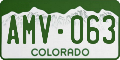 CO license plate AMV063