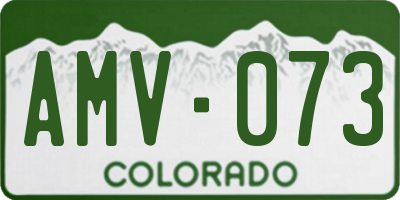 CO license plate AMV073