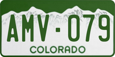 CO license plate AMV079