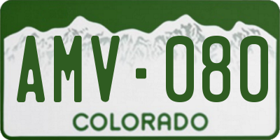 CO license plate AMV080