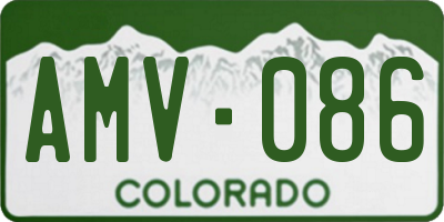 CO license plate AMV086