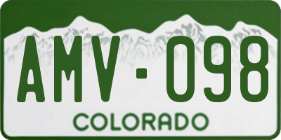 CO license plate AMV098