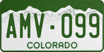 CO license plate AMV099
