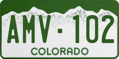 CO license plate AMV102