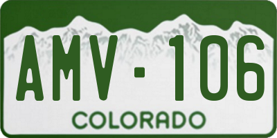 CO license plate AMV106