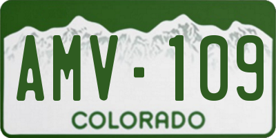 CO license plate AMV109