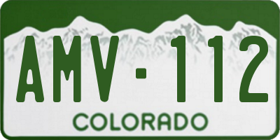 CO license plate AMV112