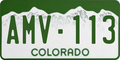 CO license plate AMV113
