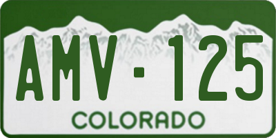CO license plate AMV125