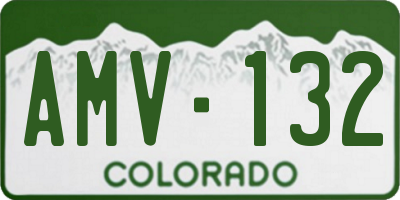 CO license plate AMV132
