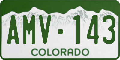CO license plate AMV143