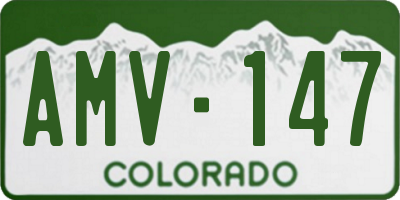 CO license plate AMV147