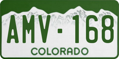 CO license plate AMV168