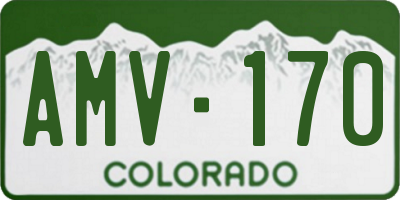 CO license plate AMV170