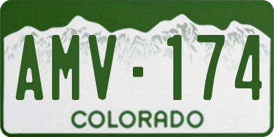 CO license plate AMV174