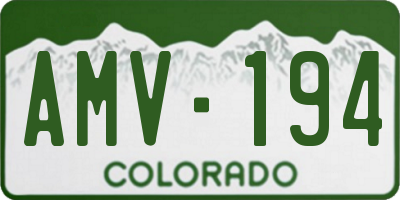 CO license plate AMV194