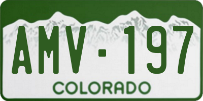 CO license plate AMV197