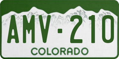 CO license plate AMV210