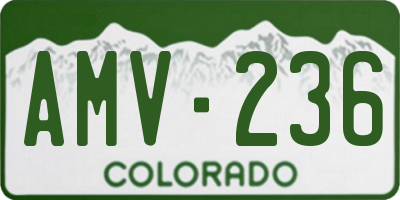 CO license plate AMV236