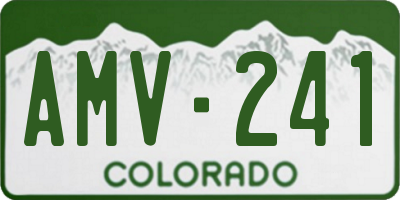 CO license plate AMV241