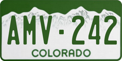 CO license plate AMV242