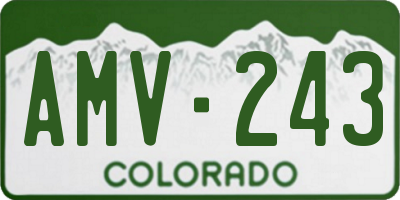 CO license plate AMV243