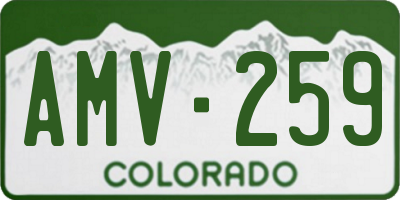 CO license plate AMV259