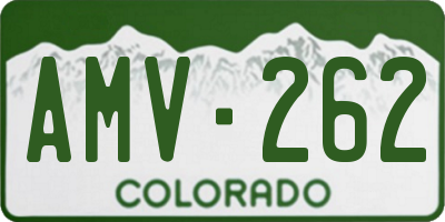 CO license plate AMV262