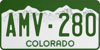 CO license plate AMV280