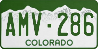 CO license plate AMV286