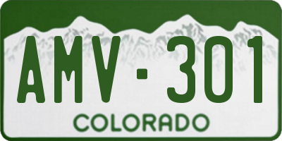 CO license plate AMV301