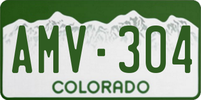 CO license plate AMV304