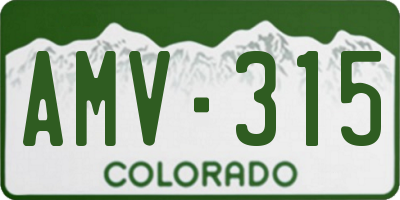 CO license plate AMV315