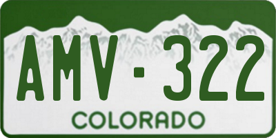 CO license plate AMV322