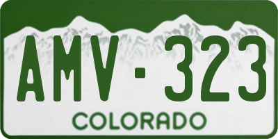 CO license plate AMV323