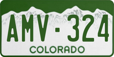 CO license plate AMV324
