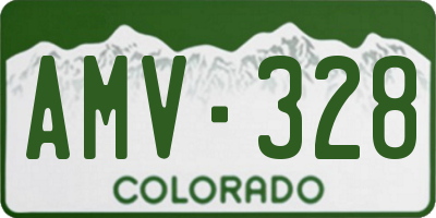 CO license plate AMV328